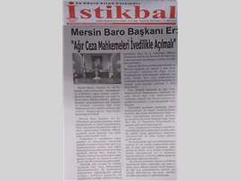 BASINDA BAROMUZ (Baro Bşk. Er: "Anamur ve Erdemli'ye Ağır Ceza Mahkemeleri Kurulmalı)