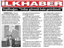 BASINDA BAROMUZ (Vatandaşlara Mezar Olan Yollar Unutulmamalı)