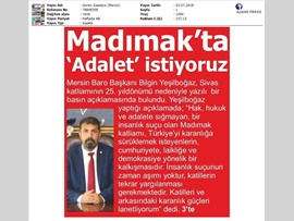 BASINDA BAROMUZ (Baro Bşk. Bilgin Yeşilboğaz: Madımak'ta Adalet İstiyoruz)
