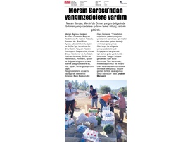 Mersin Barosu'ndan yangınzedelere yardım