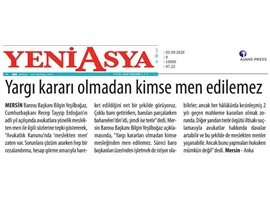 BASINDA BAROMUZ (Başkanımızdan "Avukatların meslekten men" ifadelerine tepki)