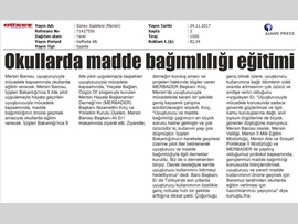 BASINDA BAROMUZ (Mersin Barosu Madde Kullanımı ile Mücadele Edecek)