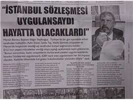 Başkanımız Yeşilboğaz'dan kadın cinayetleri tepkisi