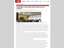 BASINDA BAROMUZ (Yeşilboğaz: "Baro Pulu Mersin Barosu'nun İcadıdır")