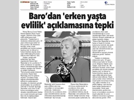 BASINDA BAROMUZ (Diyanet İşleri Başkanlığı'nın Erken Yaşta Evlilikle İle İlgili Açıklamasına Tepki)