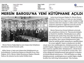 BASINDA BAROMUZ (Baromuza Yeni Kütüphane Açıldı)