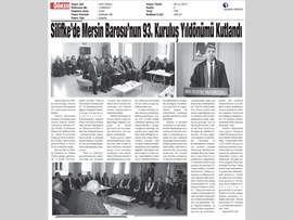 BASINDA BAROMUZ (Silifke İlçe Temsilciliğimiz Baromuzun 93. Yaşını Kutladı)
