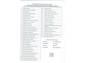 TEVFİK SIRRI GÜR LİSESİ KÜTÜPHANESİNE ALINACAK KİTAP LİSTESİ