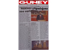 BASINDA BAROMUZ (Yeşilboğaz, "Nükleer lobilere değil, bilime ve hukuka kulak verin")