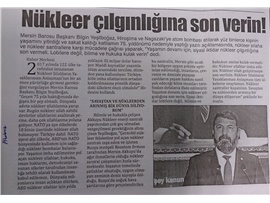 BASINDA BAROMUZ (Yeşilboğaz, "Nükleer lobilere değil, bilime ve hukuka kulak verin")