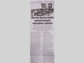 BASINDA BAROMUZ (Mersin Barosu Madde Kullanımı ile Mücadele Edecek)