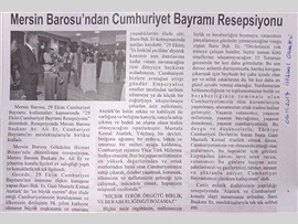 BASINDA BAROMUZ (Baromuz Cumhuriyet Bayramı Resepsiyonu Düzenledi) 30.10.2017