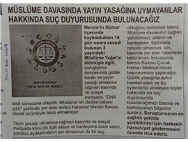 Müslüme davasında yayın yasağına uymayanlara suç duyurusu
