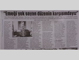 BASINDA BAROMUZ (Yeşilboğaz: "Emeği Yok Sayan Düzenin Karşısındayız")