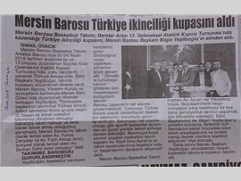 BASINDA BAROMUZ (Mersin Barosu Basketbol Takımımız Türkiye İkincisi Oldu)