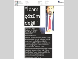 BASINDA BAROMUZ (Radyo Akdeniz- 'İdam Çözüm Değil')