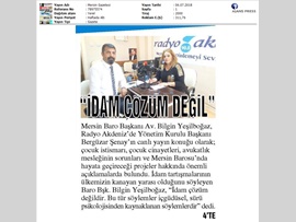 BASINDA BAROMUZ (Radyo Akdeniz- 'İdam Çözüm Değil')