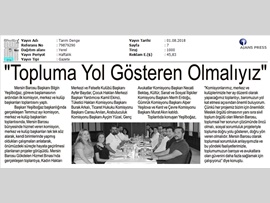 BASINDA BAROMUZ (Yeşilboğaz: 'Topluma Yol Gösteren Olmalıyız')