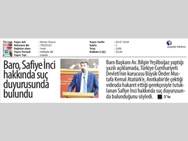BASINDA BAROMUZ (Baromuzdan Atatürk'e Hakaret Eden Kişiye Suç Duyurusu)