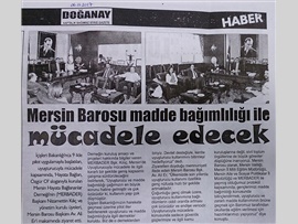 BASINDA BAROMUZ (Mersin Barosu Madde Kullanımı ile Mücadele Edecek)