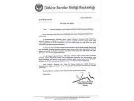 STJ. AVUKATLARIN DEPREM NEDENİYLE  İDARİ İZİNLİ SAYILMASI HK.