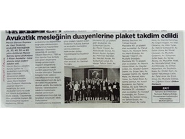 Avukatlık mesleğinin duayenlerine plaket takdim edildi