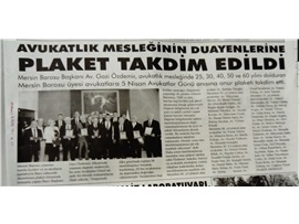 Avukatlık mesleğinin duayenlerine plaket takdim edildi