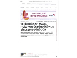 Başkanımız Yeşilboğaz'dan 1 Mayıs Emek ve Dayanışma Günü Mesajı