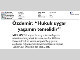 BASINDA BAROMUZ (Başkan Vekilimiz Av. Gazi Özdemir: "Hukuk Uygar Yaşamın Temelidir")