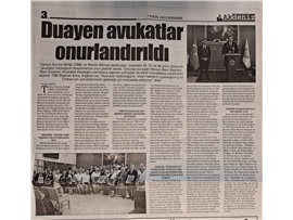 TBB ve Baromuz avukatlık mesleğinin duayenlerine plaket takdim etti