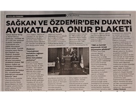 TBB ve Baromuz avukatlık mesleğinin duayenlerine plaket takdim etti