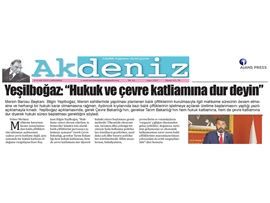 BASINDA BAROMUZ (Başkanımızdan Balık Çiftliklerinin İşletmeye Açılmasına Tepki)