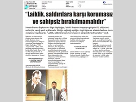 BASINDA BAROMUZ (Laiklik İlkesinin Anayasaya Girmesinin Yıldönümü Mesajı)