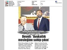 BASINDA BAROMUZ (Av. Şinasi Develi'ye 71. Yıl Plaketi)