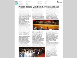 BASINDA BAROMUZ (Mersin Barosu Çok Sesli Korosu Konser Verdi)