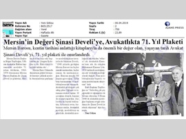BASINDA BAROMUZ (Av. Şinasi Develi'ye 71. Yıl Plaketi)