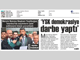 BASINDA BAROMUZ (Yeşilboğaz: "YSK, Halkın İradesine Darbe Yapmıştır")