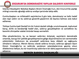 ERZURUM’DA DEMOKRASİYE YAPILAN SALDIRIYI KINIYORUZ