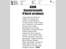 BASINDA BAROMUZ (Türkiye, AİHM Başvurusunda 4. Sırada)