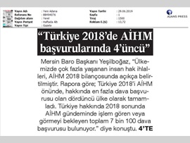 BASINDA BAROMUZ (Türkiye, AİHM Başvurusunda 4. Sırada)