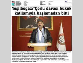 BASINDA BAROMUZ (Çorlu Davası Hukuk Katliamıyla Başlamadan Bitti)