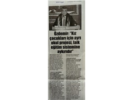 Özdemir: "Kız çocukları için ayrı okul projesi laik eğitim sistemine aykırıdır"