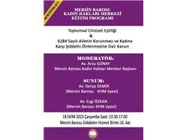 MERSİN BAROSU KADIN HAKLARI MERKEZİ EĞİTİM PROGRAMI