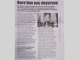 BASINDA BAROMUZ (Mersin Barosu Başkanlığı'nca ‘yasa dışı hukuki danışmanlık’ yapan şirket yetkililerine karşı suç duyurusunda bulunuldu.)