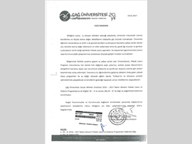 ÇAĞ ÜNVERSİTESİ LİSANS ÜSTÜ PROGRAMLARA KESİN KAYITLAR HAKKINDA