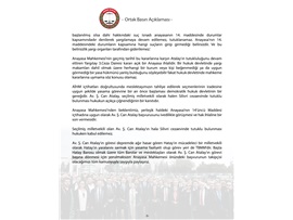 BARO BAŞKANLARIMIZ AV. Ş. CAN ATALAY HAKKINDA ORTAK AÇIKLAMA YAPTI