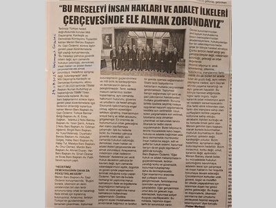 Baro Başkanımız Av. Gazi Özdemir,  Milli Dayanışma, Kardeşlik ve Demokrasi Komisyonu Toplantısına katıldı