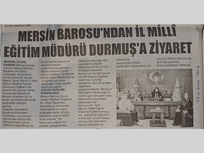 ÇHM ' den Mersin İl Milli Eğitim Müdürlüğü ' ne ziyaret