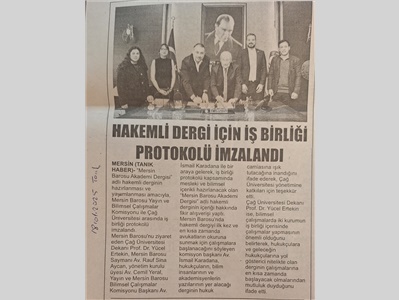 Mersin Barosu Akademi Dergisi için ptorokol imzalandı