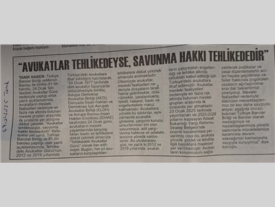 Uluslararası Tehlikedeki Avukatlar Günü basın açıklaması